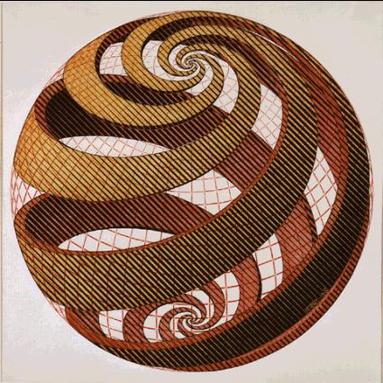 Spherical Spirals by Escher